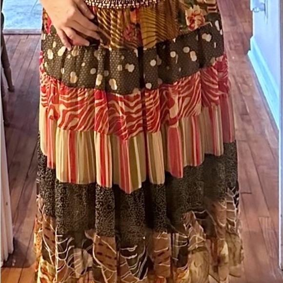 Soft surroundings, tiered, and beaded skirt - Picture 2 of 5